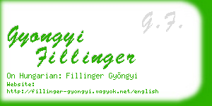 gyongyi fillinger business card