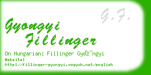 gyongyi fillinger business card